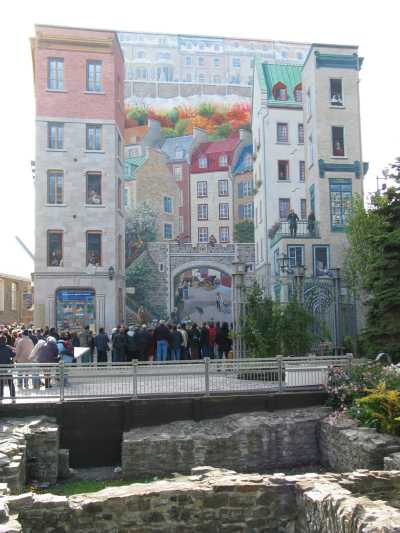 Québec, Wandbild am Place Royale
