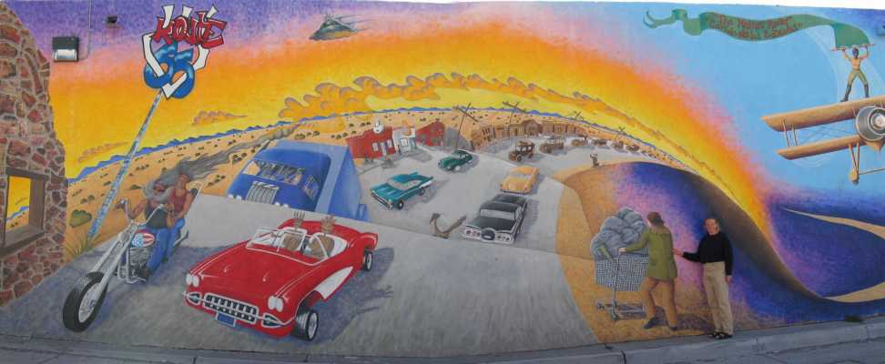 Albuquerque, gut erhaltenes Wandbild an der Route 66