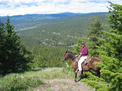 Wildhorse Mountain Ranch Ausritt, Aussicht auf die Ranch